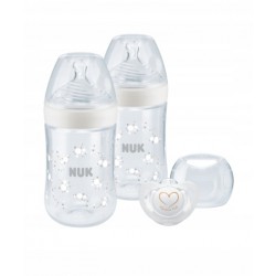 NUK  Zestaw Startowy butelek Twin Set Nature Sense Biały