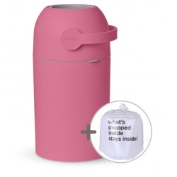 Kosz na zużyte pieluchy ciemny róż (na 25 pieluch)+ worki