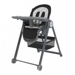 Espiro penne – krzesełko do karmienia na kółkach black