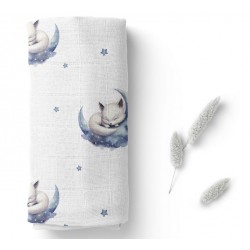 BOCIOLAND Pieluszka bambusowa 40x40 ŚPIĄCE LISKI