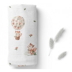 BOCIOLAND Pieluszka bambusowa 40x40 WIEWIÓRKI