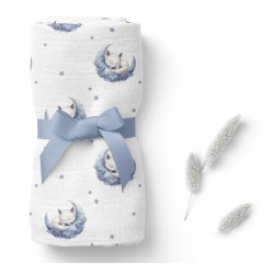 BOCIOLAND Pieluszka bambusowa 75x75 ŚPIĄCE LISKI