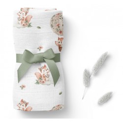 BOCIOLAND Pieluszka bambusowa 110x110 WIEWIÓRKI