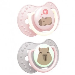 LOVI Smoczek silikonowy dynamiczny 2 szt. CapiChill Girl 6-18m.