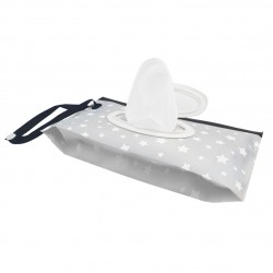 BOCIOLAND Etui na chusteczki nawilżane szary gwiazdki