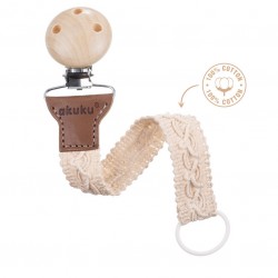 AKUKU Uniwersalna tasiemka do smoczków uspokajających ecru