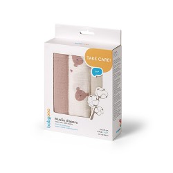 BABYONO Pieluszki muślinowe marszczone szare 3szt.