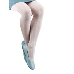 NOVITI Rajstopy bawełniane z żakardowym wzorem zygzak 68-74 biale