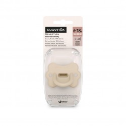 SUAVINEX Smoczek fizjologiczny SX Pro 6–18 m motylek – beżowy Colour Essence