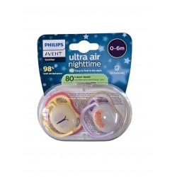 PHILIPS AVENT Smoczek uspokajający ULTRA AIR 0-6m 376/25 Nighttime