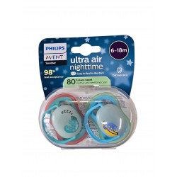 PHILIPS AVENT Smoczek uspokajający ULTRA AIR 6-18m. 376/28 Nighttime