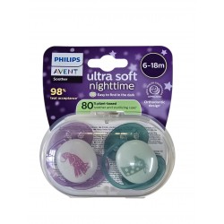 PHILIPS AVENT Smoczek Uspokajający 6-18m Ultra Soft night 094/04