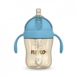 NENO Bidon ze słomką i odważnikiem BEBESITO 240ml blue