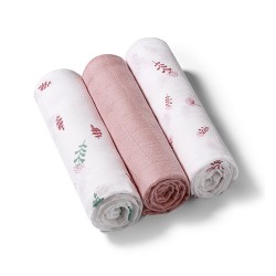 BABYONO Pieluszki Muślinowe Super Miękkie Różowe 3szt 348/17