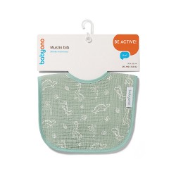 BABYONO Śliniak muślinowy, miętowy