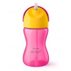 AVENT Kubek Bidon z giętką słomką róż 12m+ 300ml